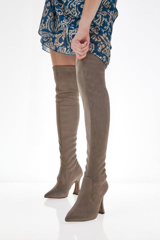 Pittarello 706 Overknee-Stiefel aus Schlamm-Wildleder