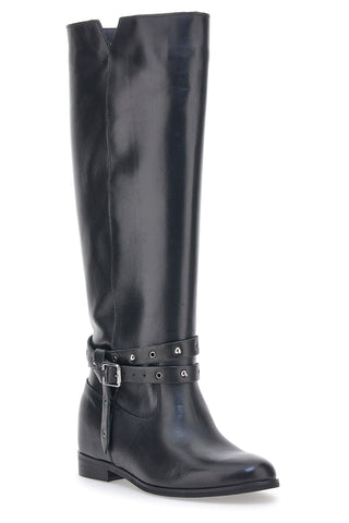 Pittarello Look Stiefel 89310 Schwarzes Echtleder