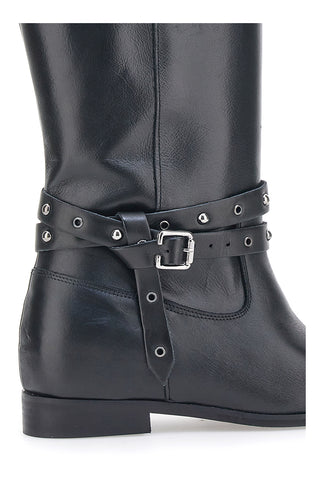 Pittarello Look Stiefel 89310 Schwarzes Echtleder