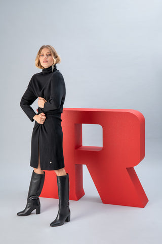 Pittarello Look 701 Absatzstiefel aus schwarzem Echtleder