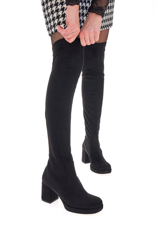 Pittarello Couture Schwarze Overknee-Stiefel für Damen mit Absatz 43105