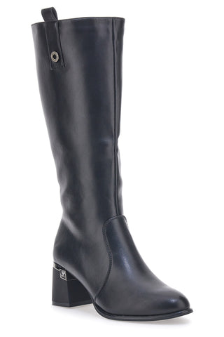 Schwarze Stiefel mit Absatz The First 394