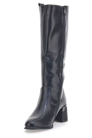 Schwarze Stiefel mit Absatz The First 394