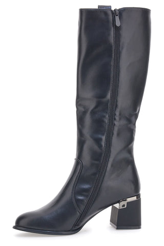 Schwarze Stiefel mit Absatz The First 394