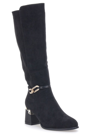 Schwarze Stiefel mit Absatz The First 393
