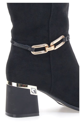 Schwarze Stiefel mit Absatz The First 393
