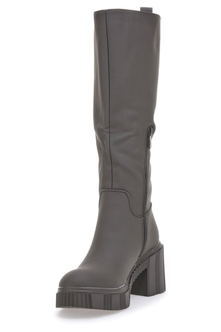 Grau/grüne Blockabsatzstiefel Dame Rose 837