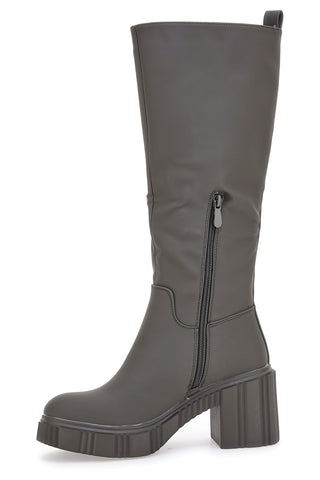 Grau/grüne Blockabsatzstiefel Dame Rose 837