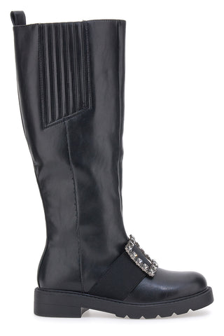Schwarze hohe Stiefel Dame Rose 845