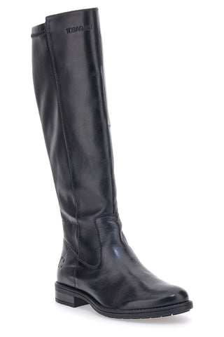 Schwarze hohe Stiefel aus echtem Leder BAGATT D11AFS3F4059