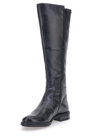 Schwarze hohe Stiefel aus echtem Leder BAGATT D11AFS3F4059