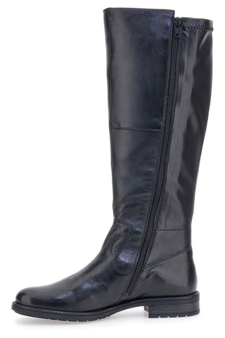 Schwarze hohe Stiefel aus echtem Leder BAGATT D11AFS3F4059
