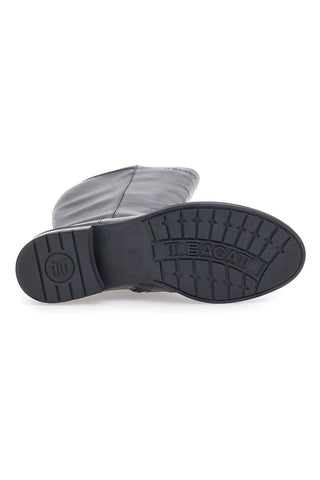 Schwarze hohe Stiefel aus echtem Leder BAGATT D11AFS3F4059