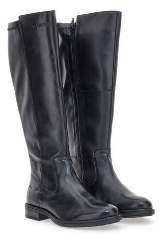 Schwarze hohe Stiefel aus echtem Leder BAGATT D11AFS3F4059