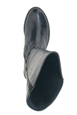 Schwarze hohe Stiefel aus echtem Leder BAGATT D11AFS3F4059