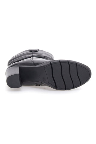 Hohe schwarze Stiefel mit Lederobermaterial MIO TEMPO 2106