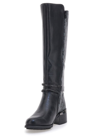 Schwarze Stiefel mit Riemen GIANMARCO VENTURI SV0194