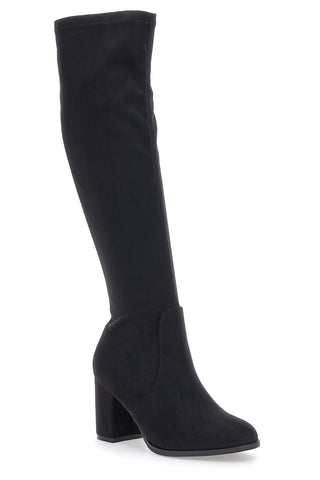 Schwarze kniehohe Stiefel mit Blockabsatz LE HAVRE PARIS 1241