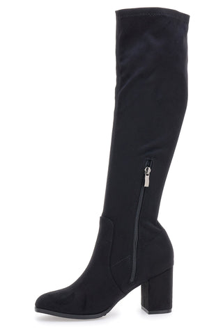 Schwarze kniehohe Stiefel mit Blockabsatz LE HAVRE PARIS 1241