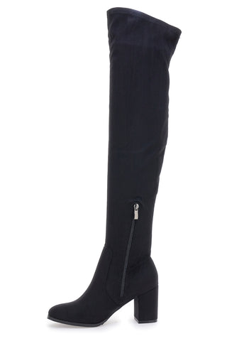 Schwarze kniehohe Stiefel LE HAVRE PARIS 1243