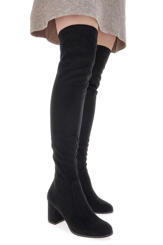 Schwarze kniehohe Stiefel LE HAVRE PARIS 1243