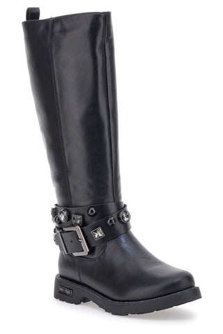 Schwarze Stiefel mit Knöchelriemen Me&Me 1216