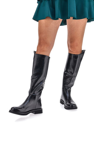 Schwarze Stiefel mit seitlichem Logo LAURA BIAGIOTTI 8776