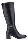 Schwarze Stiefel mit breitem Absatz und Chromdetail Swish 21x