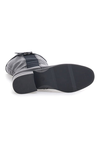 Schwarze First Lady-Stiefel mit Gummizug RQ23WY3
