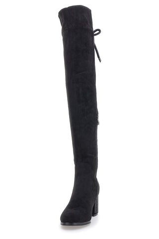 Schwarze Overknee-Stiefel mit Absatz Le Havre Paris KSLTZ3013