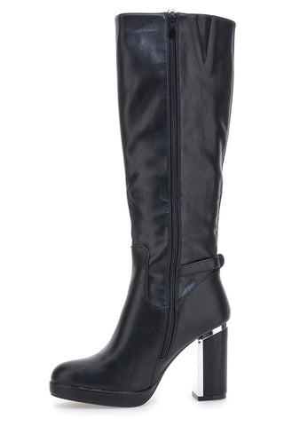 Stivali Neri con Dettagli Cromati The First RQ202329