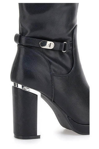 Stivali Neri con Dettagli Cromati The First RQ202329