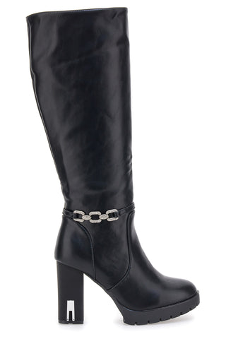 THE FIRST 6Y20866Y862G Schwarze Stiefel mit hohem Absatz