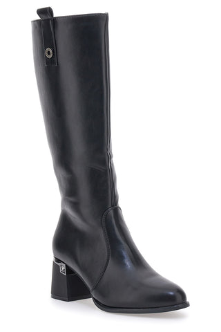 THE FIRST 499 Schwarze spitze High Heel Stiefel