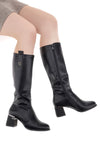 THE FIRST 499 Schwarze spitze High Heel Stiefel