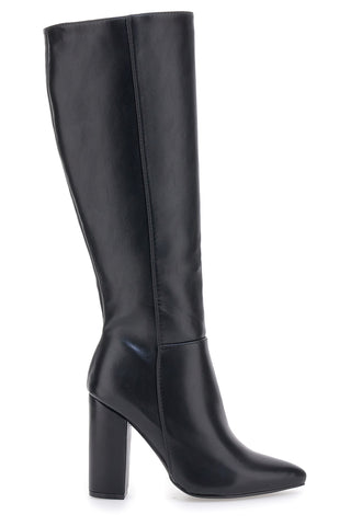 Schwarze kniehohe Stiefel mit hohem Absatz THE FIRST 500