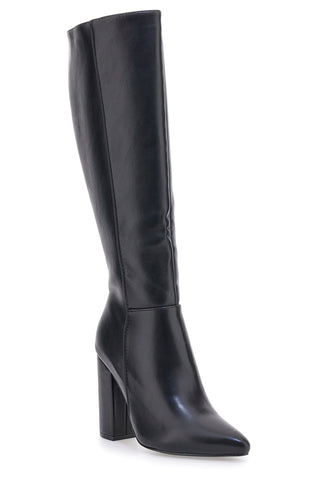 Schwarze kniehohe Stiefel mit hohem Absatz THE FIRST 500