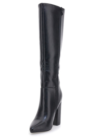 Schwarze kniehohe Stiefel mit hohem Absatz THE FIRST 500
