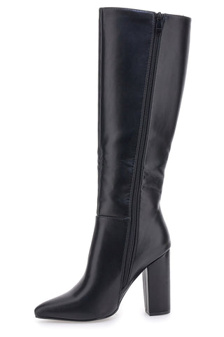 Schwarze kniehohe Stiefel mit hohem Absatz THE FIRST 500