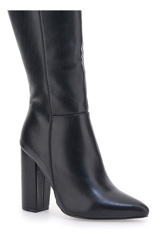 Schwarze kniehohe Stiefel mit hohem Absatz THE FIRST 500