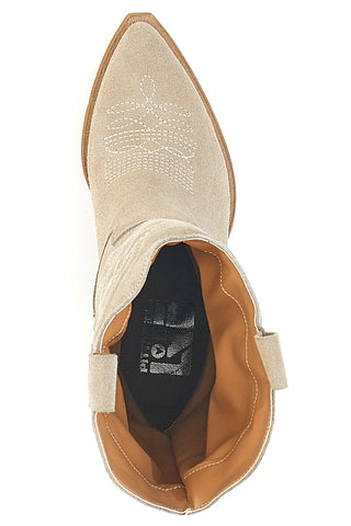 Stivaletti Texani Beige Con Tomaia Ricamata Made in Italy PITTARELLO LOVE TEX901RN