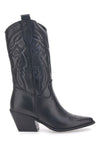 Schwarze texanische Stiefeletten mit besticktem Obermaterial, hergestellt in Italien PITTARELLO LOVE TEX901RN