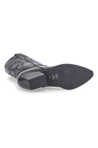 Schwarze texanische Stiefeletten mit besticktem Obermaterial, hergestellt in Italien PITTARELLO LOVE TEX901RN