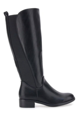 The First P614 Schwarze Stiefel mit Gummiband