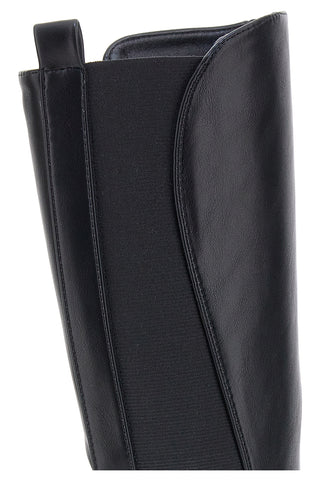The First P614 Schwarze Stiefel mit Gummiband