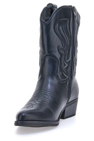 Stivaletti texani neri con ricamo Cafè cost H52804