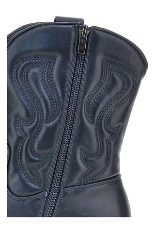 Stivaletti texani neri con ricamo Cafè cost H52804