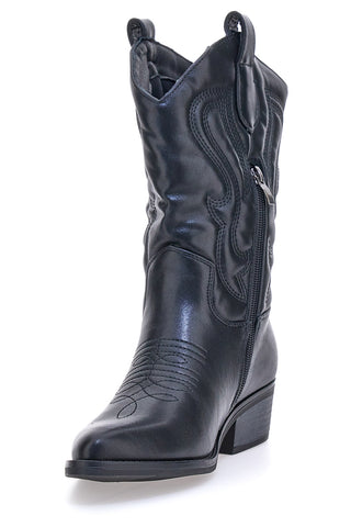 Schwarze Texaner-Stiefeletten mit Café-Stickerei kosten RQ24W9C
