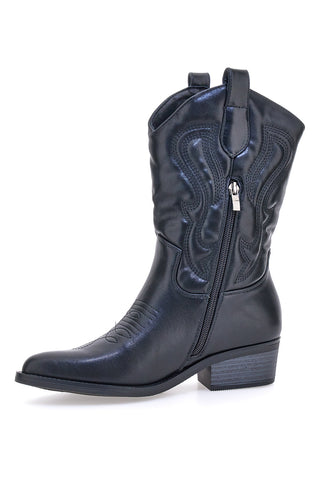 Schwarze Texaner-Stiefeletten mit Café-Stickerei kosten RQ24W9C