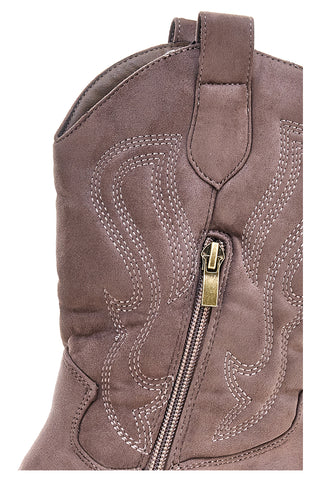 Stivaletti texani marroni con ricamo Cafè cost RQ24W9C